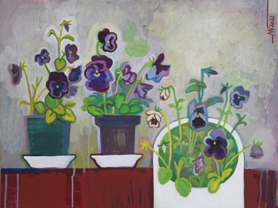 Des pensées en pot aux couleurs vives - Marina Gorkaeva