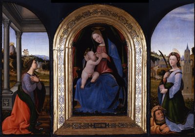 Marie lactans intronisée avec les saints Catherine d