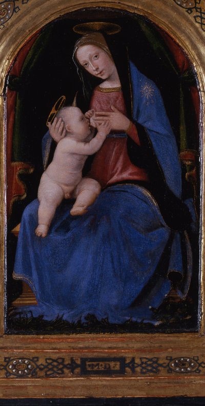 Triptyque, panneau central : Marie lactans en majesté, 1500 - Mariotto Albertinelli