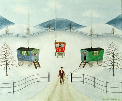 Caravanes tziganes dans la neige - Mark Baring