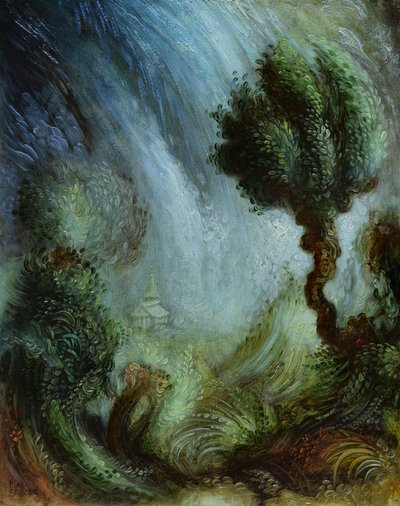 Tranquil Turmoil, 2022 (huile sur panneau) - Mark Briscoe