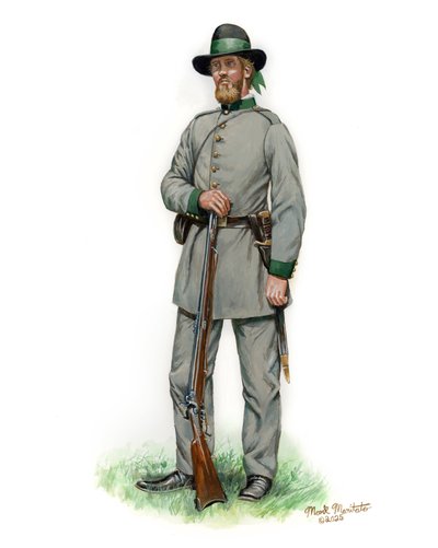 Philadelphie Régiment de fusiliers allemands de Schutzen 1861, 2024 (Aquarelle et gouache sur bristol) - Mark Maritato