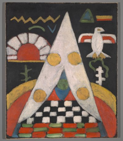 Une disposition abstraite de symboles amérindiens - Marsden Hartley