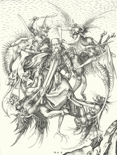 La Tentation de Saint Antoine - Martin (after) Schongauer