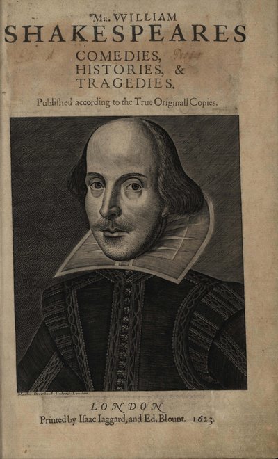 Page de titre du Premier Folio de Shakespeare, 1623 - Martin Droeshout