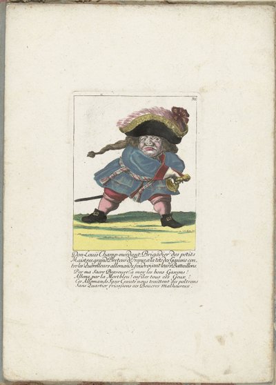 Le nain français Don Luis Champ-merdant, vers 1710 (Il Callotto resurcitato oder Neu eingerichtes Zwerchen Cabinet) - Martin Engelbrecht (attributed to)