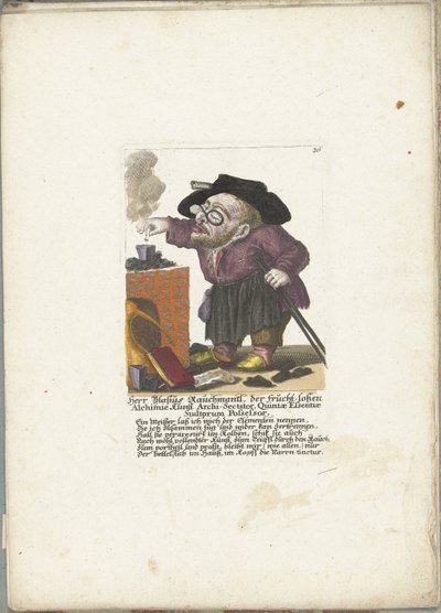Le nain Blasius Rauchmantl en alchimiste, vers 1710 - Martin Engelbrecht (attributed to)