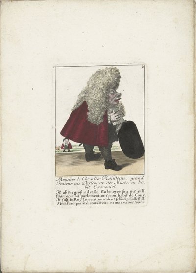 Le nain Chevalier Rondeau en tant que membre du parlement, vers 1710 - Martin Engelbrecht (attributed to)