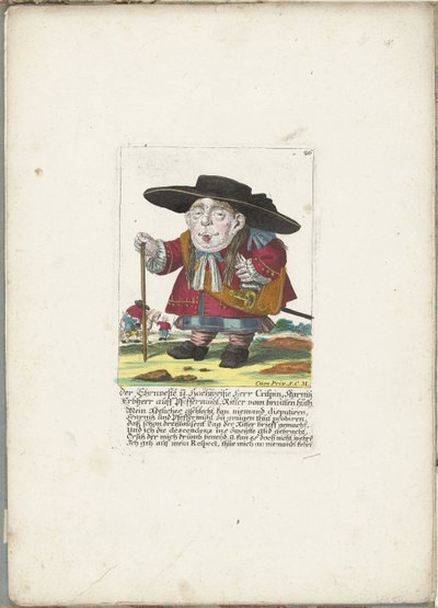 Le nain Crispin Skarnitz, vers 1710 - Martin Engelbrecht (attributed to)