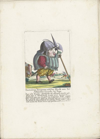 Le nain Pantaleon Bürgman de la Garde Suisse à Rome, vers 1710 - Martin Engelbrecht (attributed to)