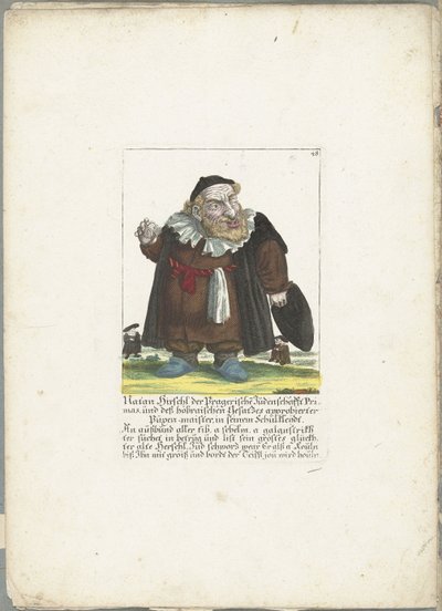 Le nain juif Natan Hirschl, vers 1710 - Martin Engelbrecht (attributed to)