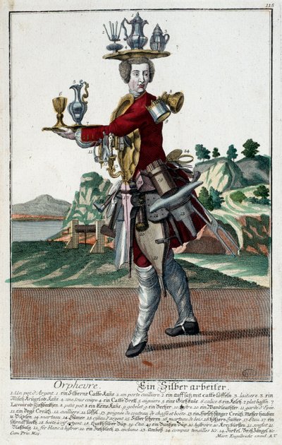 Métier : Un poisson rouge. Gravure de Martin Engelbrecht - Martin Engelbrecht
