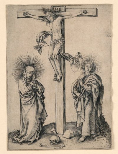 Christ sur la croix avec Marie et Jean - Martin Schongauer