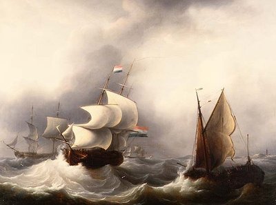 Navires dans une houle - Martin Schouman
