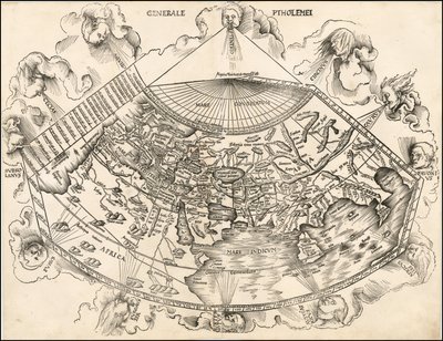 Carte du monde ptolémaïque de 1513 par Martin Waldseemüller - Martin Waldseemuller