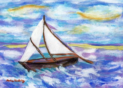 Le bateau de pêche (Hommage à Vincent van Gogh) - Martina Konitzky