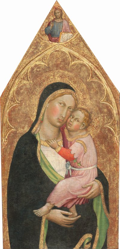 Madone et Enfant, avec le Christ bénissant [panneau central] - Martino di Bartolomeo