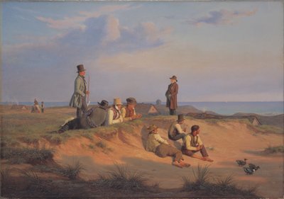 Hommes de Skagen un soir d