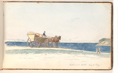 Une calèche sur une dune près de l