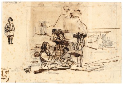 Une famille de pêcheurs napolitains sur la plage - Martinus Rørbye