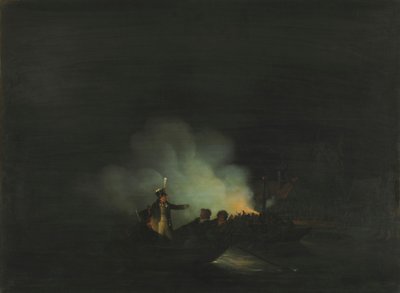 Néerlandais : Le passage de Matthijs Beelaerts, commandant de la Garde nationale, à Papendrecht dans la nuit du 22 novembre 1813 - Martinus Schouman