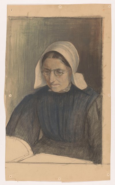 Femme lisant en costume traditionnel de Gooi - Martinus van Regteren Altena