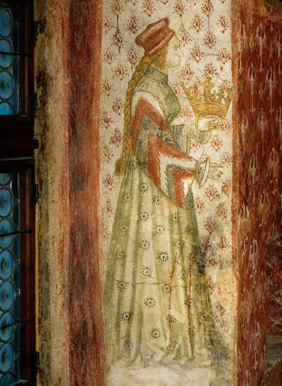 Margarete Maultasch, comtesse du Tyrol, dans une peinture murale dans l