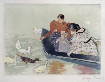En nourrissant les canards - Mary Cassatt
