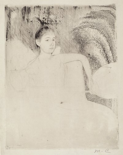 Mimi tenant un éventail japonais, vers 1889 - Mary Cassatt
