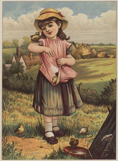 Fille avec des poussins - Mary Ellen Edwards