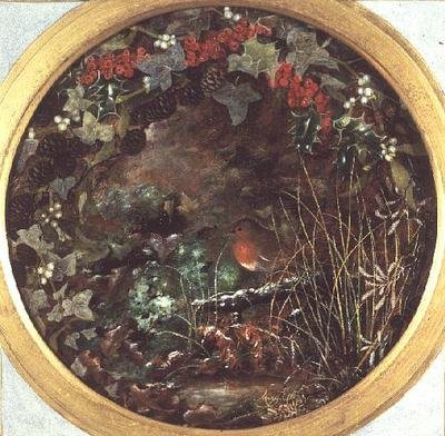 Hiver (médaillon avec rouge-gorge) - Mary Ensor