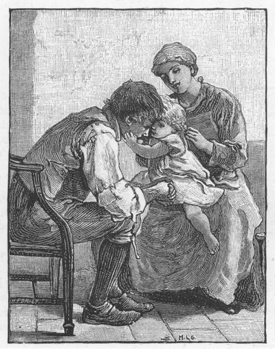 Scène de Silas Marner par George Eliot, 1882 - Mary L Gow