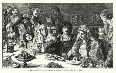 La mariée timide est à ses côtés (gravure) - Mary L. Gow