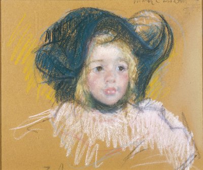Petite fille au grand chapeau, vers 1904 (pastel sur papier) - Mary Stevenson Cassatt