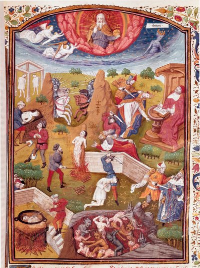 Vision de Boccace: scène de torture, pendaison, massacre - Master Dunois