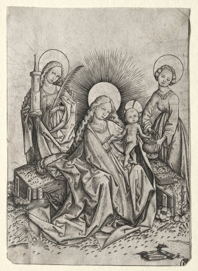Madone et enfant dans un jardin entre Sainte-Barbe et Sainte-Dorothée - Master ES
