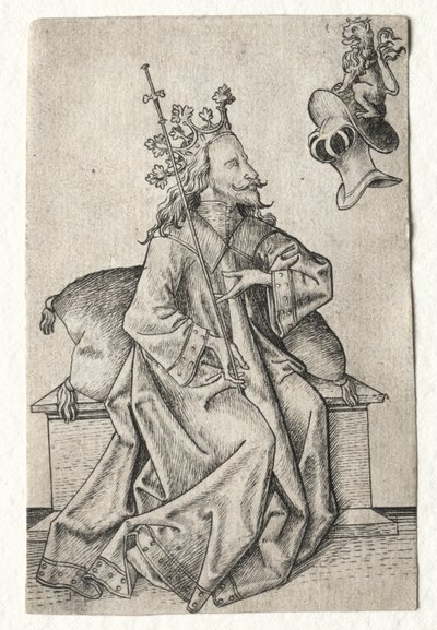Les petites cartes à jouer : Deuxième série : Casques : Carte à jouer avec roi et casque - Master ES