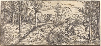 Chasse au cerf dans un paysage - Master H.W.G.