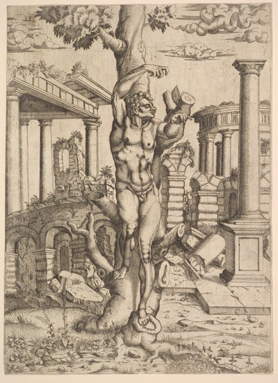 Homme contre un arbre, vers 1543-44 - Master IQV