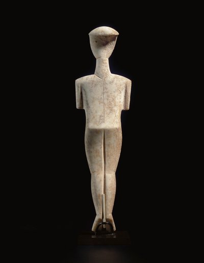 Figure féminine cycladique allongée, pièce maîtresse du Maître Schuster, Cycladique Ancien II, vers 2400 av. J.-C. - Master Schuster