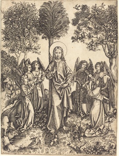 Le Christ dans le désert servi par des anges - Master i.e.