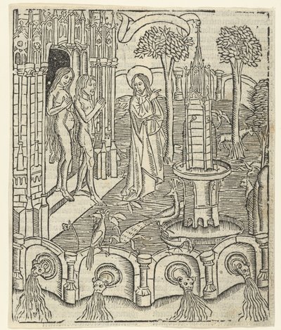 Dieu montre le Paradis à Adam et Ève - Master of Delft (attributed to)