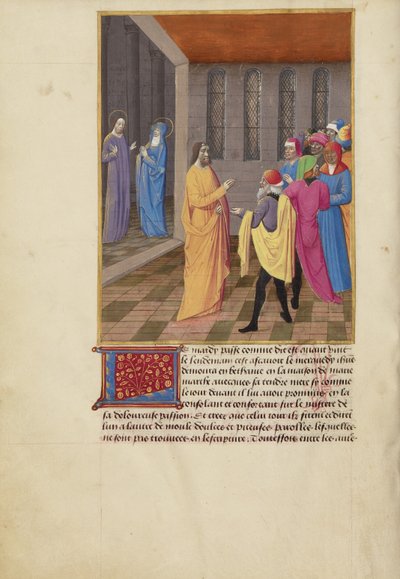 Judas conspire avec les Juifs et le Christ parle à la Vierge - Master of Guillaume Lambert