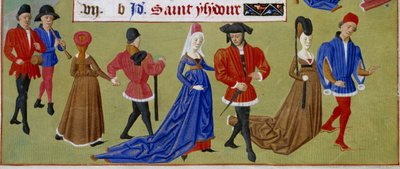 Mai : les courtisans se promènent (détail) - Master of Jean Rolin II