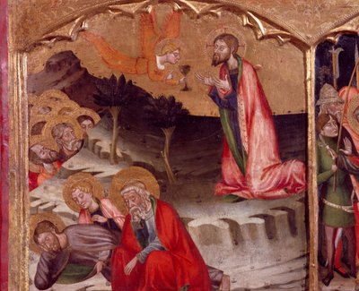 Christ au Jardin des Oliviers, un ange tenant la Communion - Master of Rubió