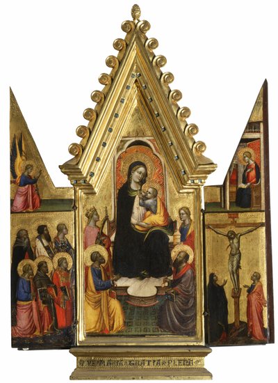 Triptyque : Vierge Marie et Enfant avec Saints, Anges et la Crucifixion - Master of St. Verdiana