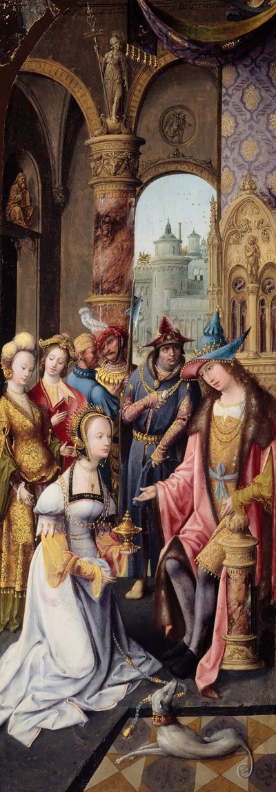 Le roi Salomon recevant la reine de Saba, 1515-1520 - Master of the Antwerp Adoration