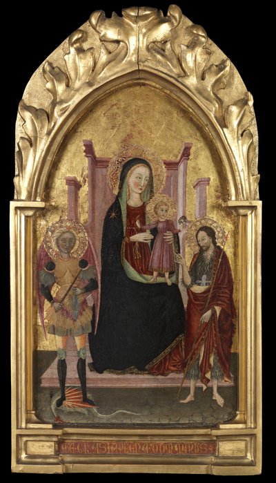 Vierge et Enfant en trône avec Saint Michel et Saint Jean-Baptiste - Master of the Arcetri Altarpiece