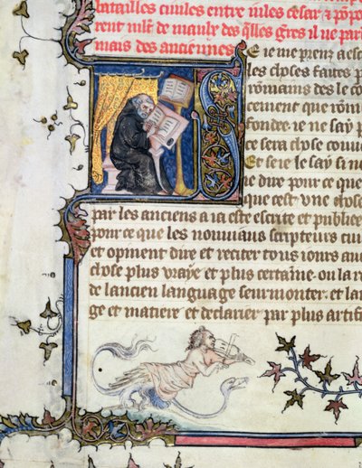 Ms 777 Moine copiant un manuscrit, de L