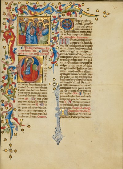Tous les saints ; Initiale E : Saint-André - Master of the Brussels Initials
